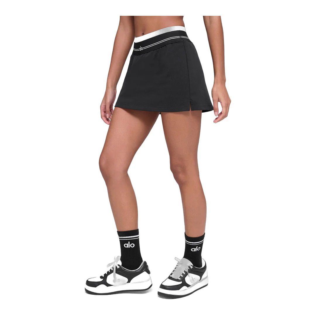 alo Airbrush Better Together Tennis Skirt - Black/White - Image 4