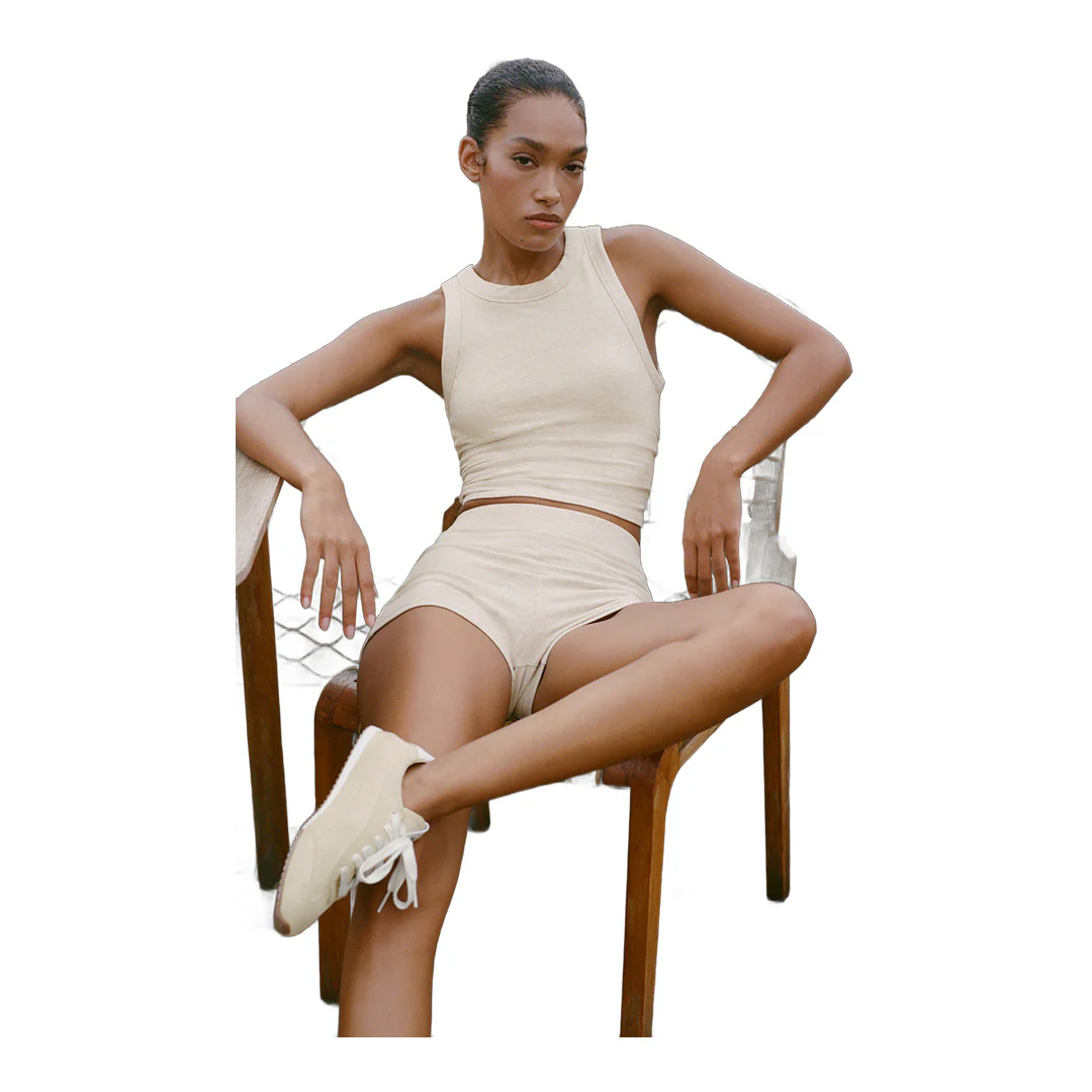 alo Sway My Way Micro Short - Oatmeal Heather
