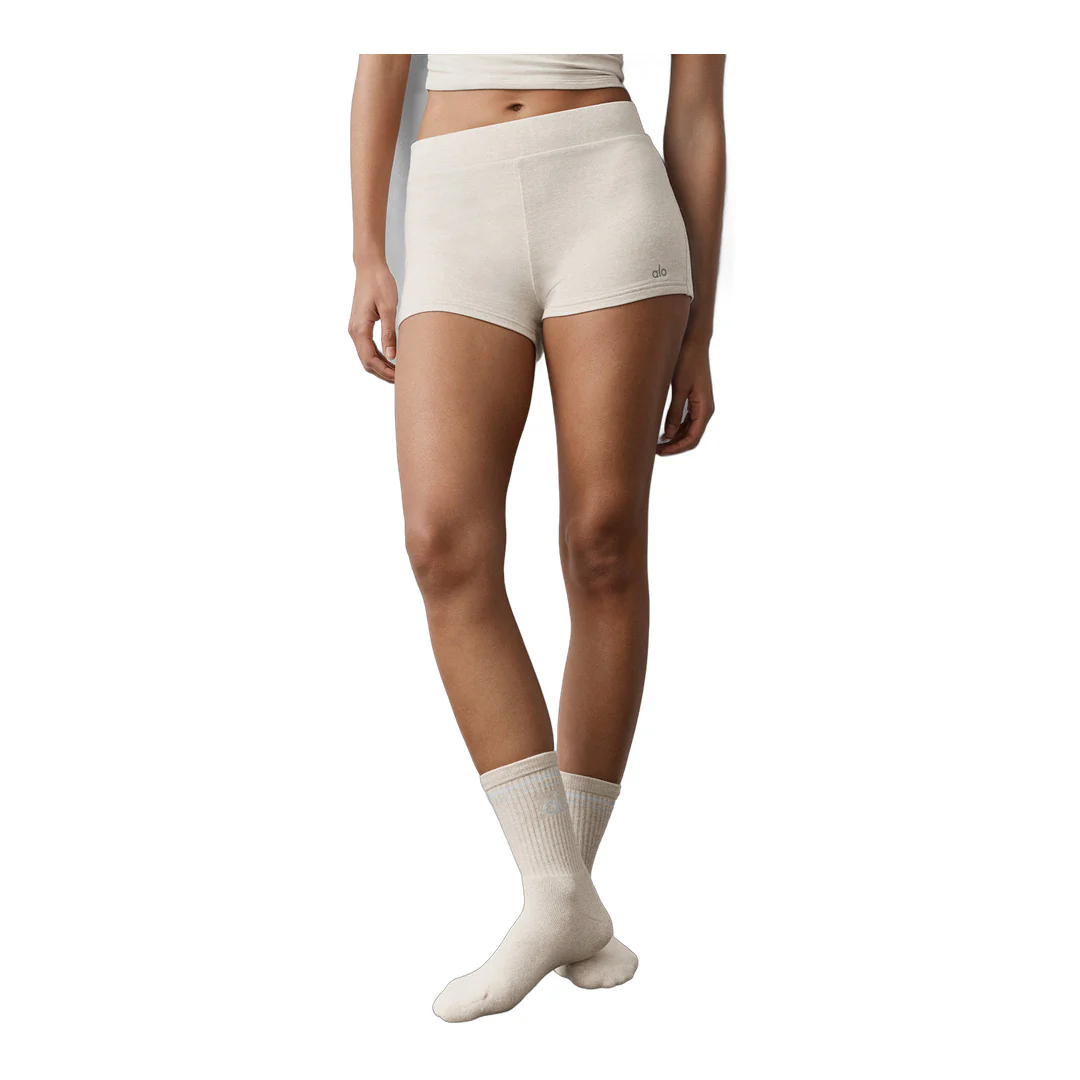alo Sway My Way Micro Short - Oatmeal Heather - Image 2