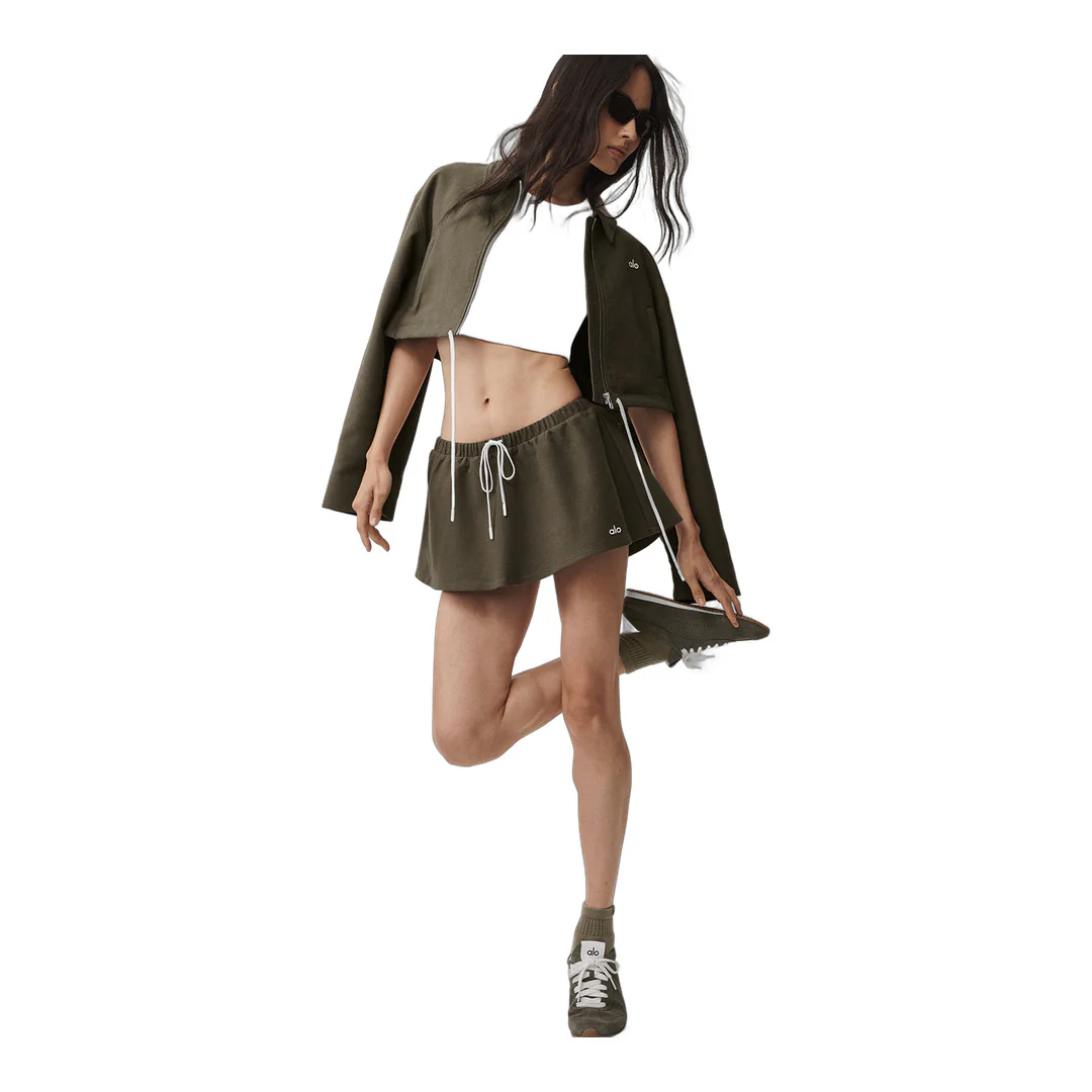 alo Low-Rise Fan Favorite Micro Skirt - Olive Tree