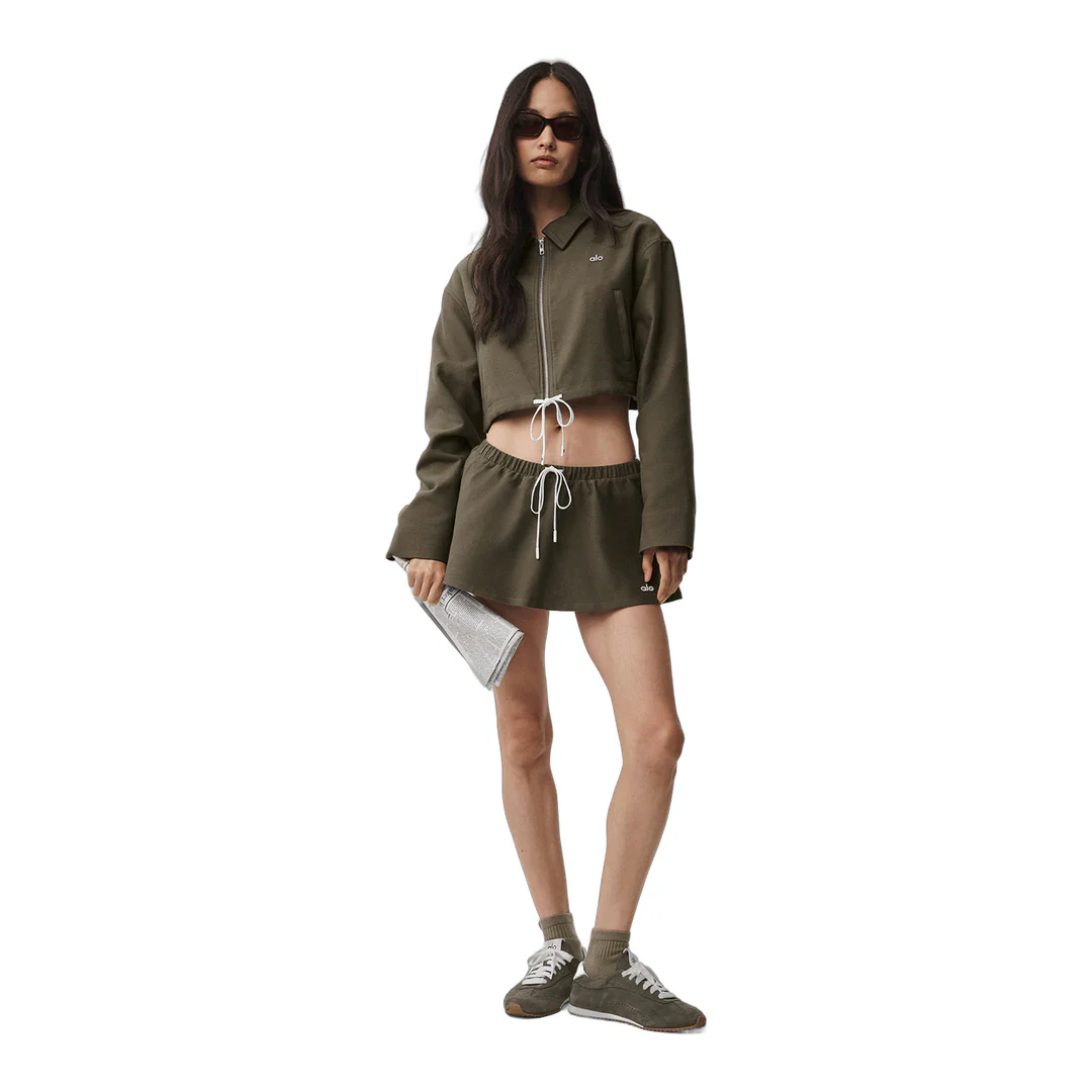 alo Low-Rise Fan Favorite Micro Skirt - Olive Tree - Image 5