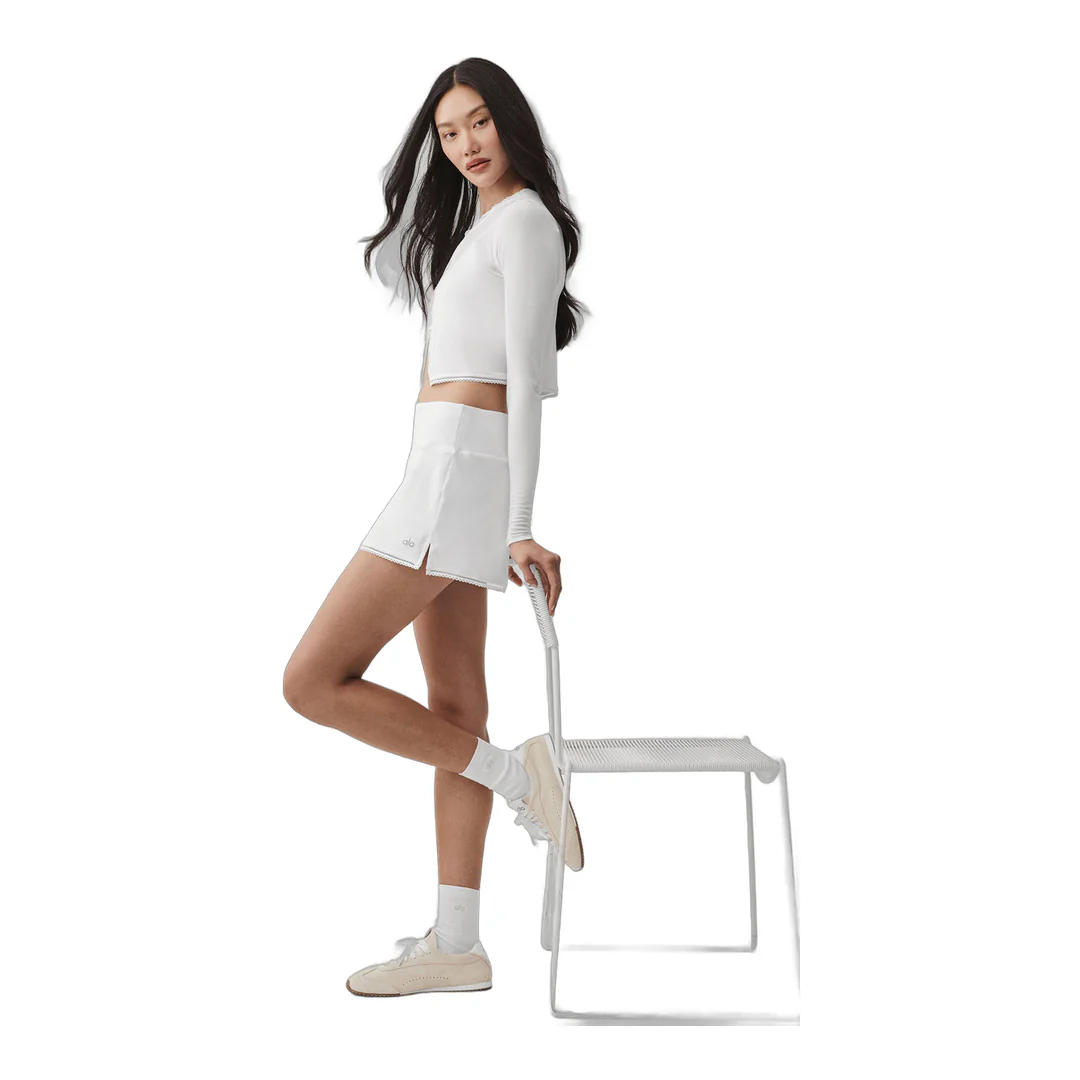 alo Alosoft Affection Tennis Skirt - White - Image 6