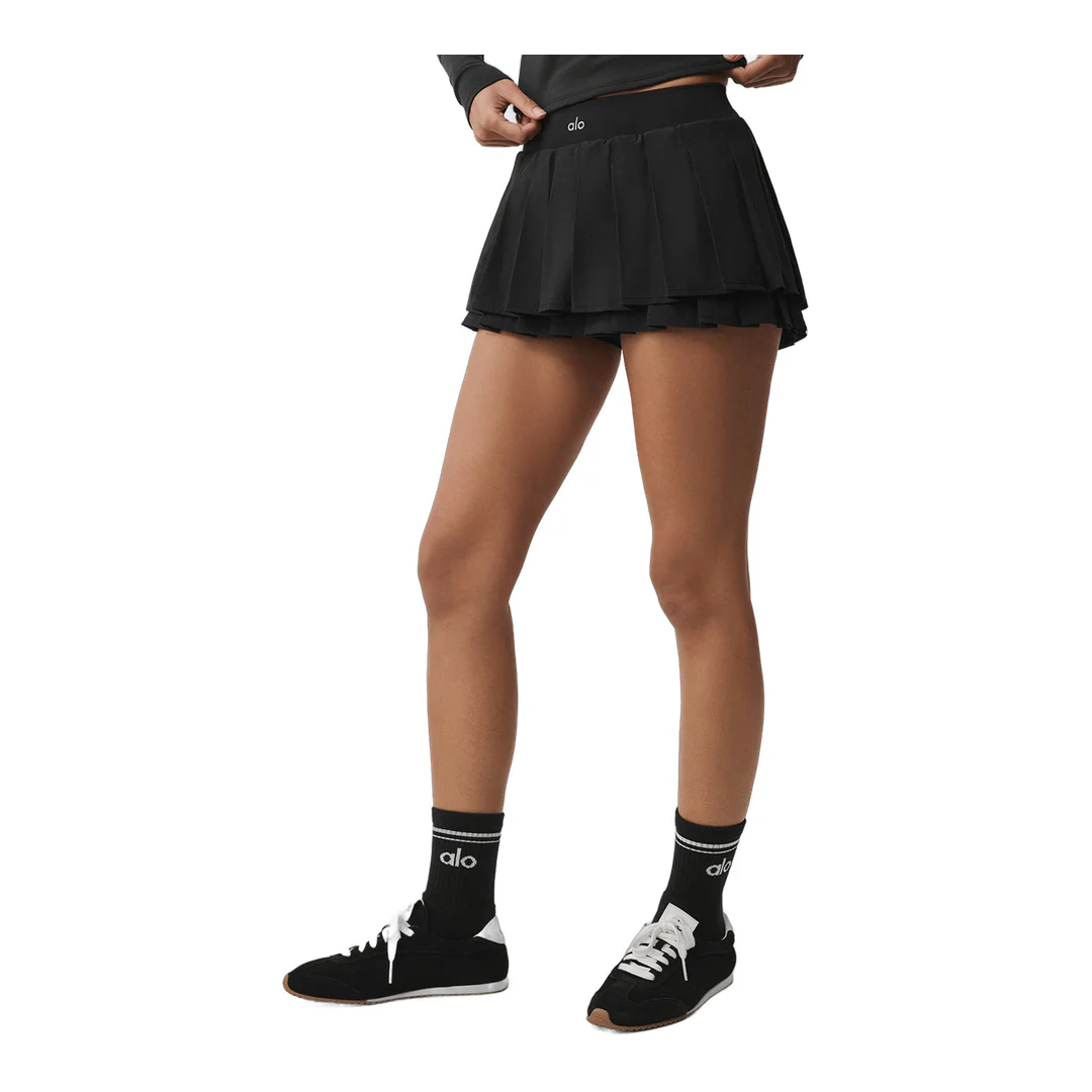 alo Double Or Nothing Tennis Skirt - Black - Image 3