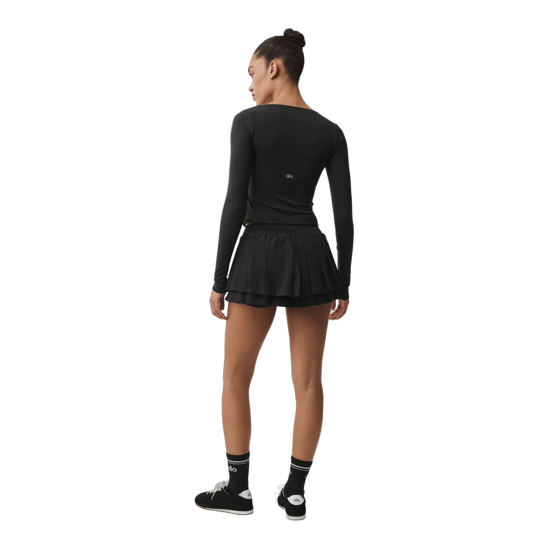 alo Double Or Nothing Tennis Skirt - Black - Image 4