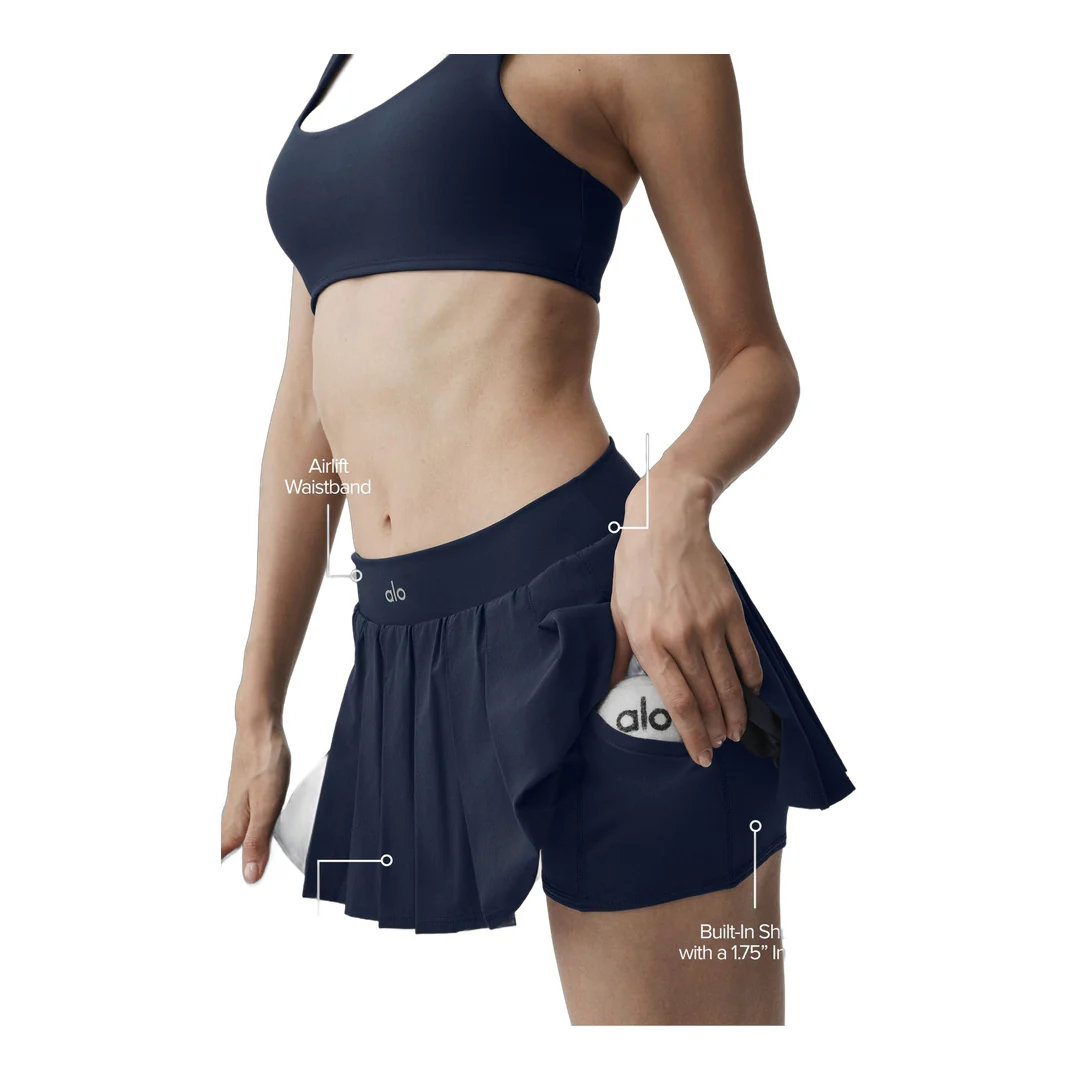alo Double Or Nothing Tennis Skirt - Navy - Image 2