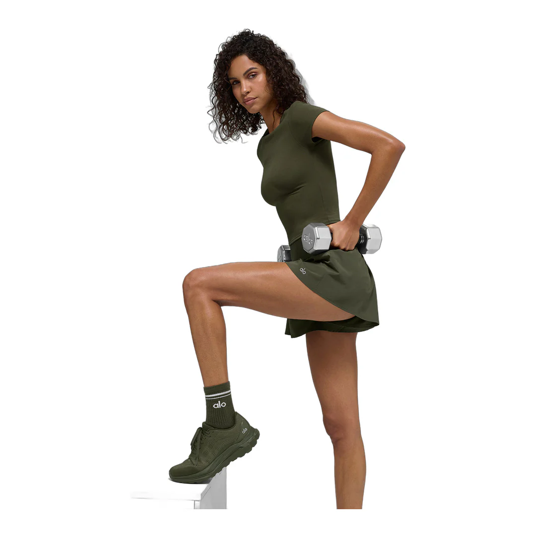 alo Victory Running Short - Green Olive - Image 4