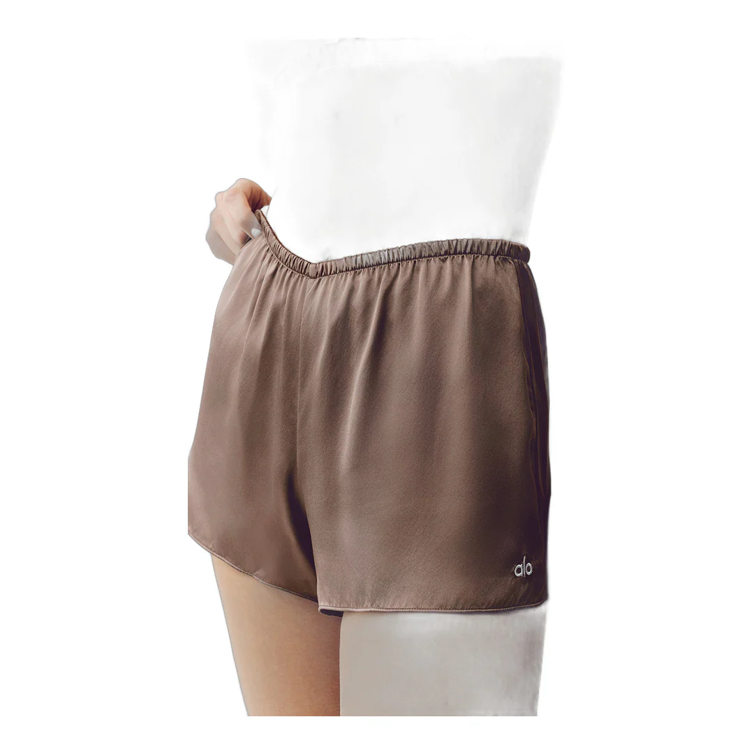 alo Silk Luminous Short - Alpine Cocoa - Image 2