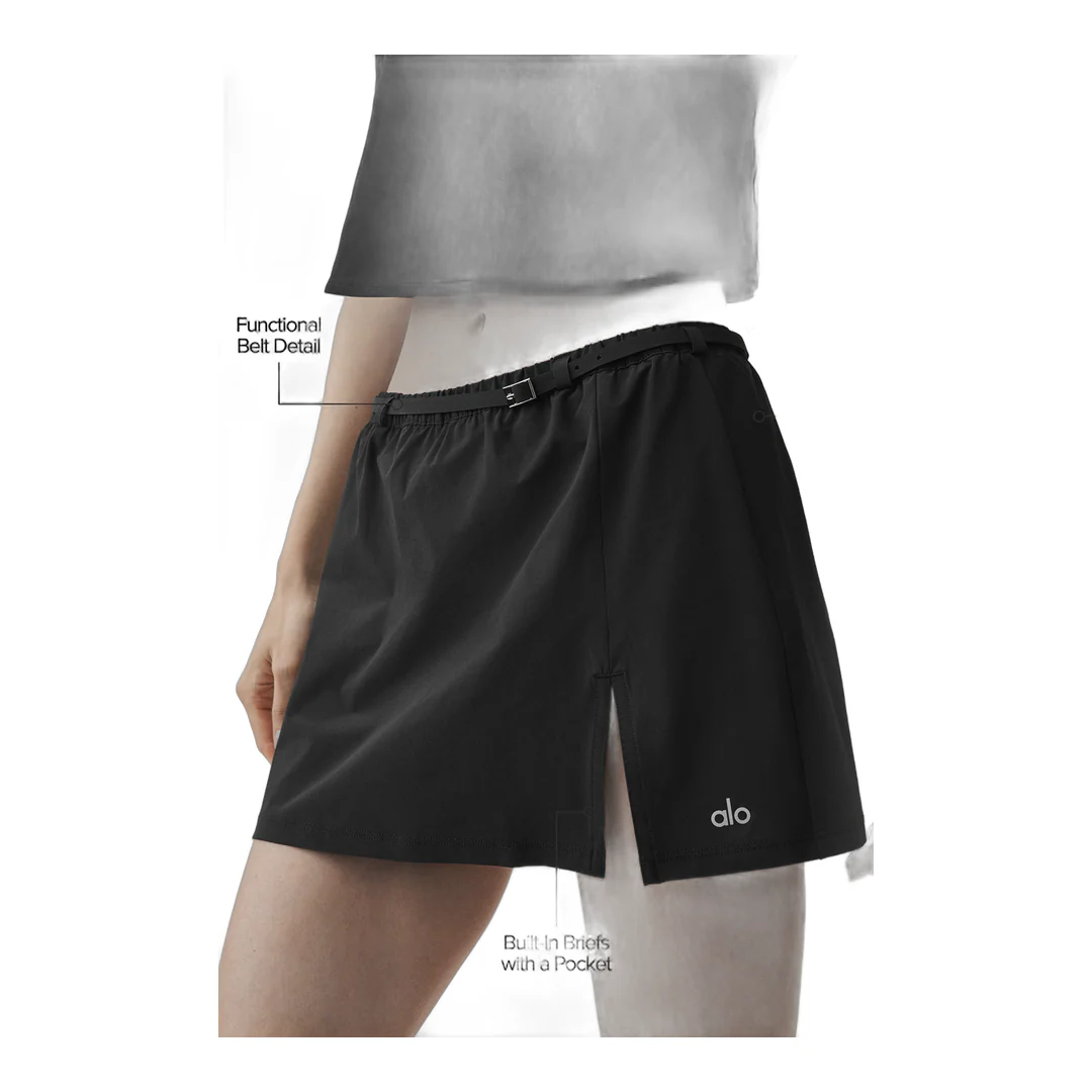 alo Connection Mini Skirt - Black - Image 2