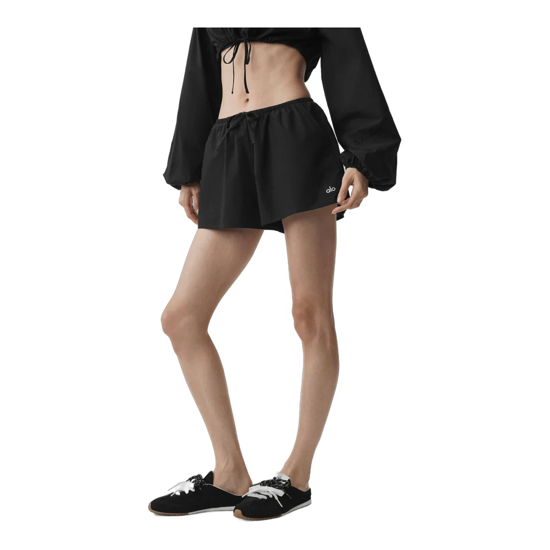 alo Cotton High-Waist Real Deal Short - Black