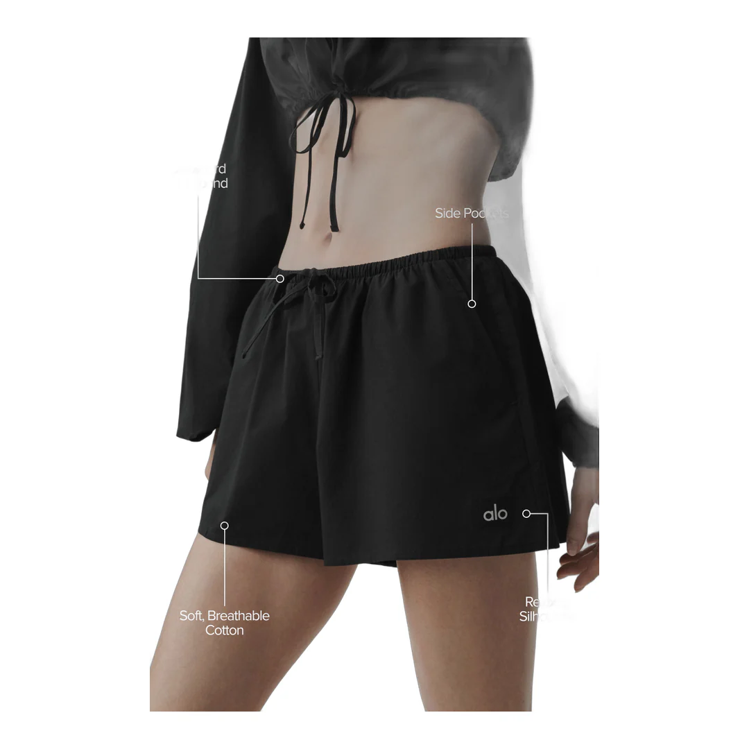 alo Cotton High-Waist Real Deal Short - Black - Image 2