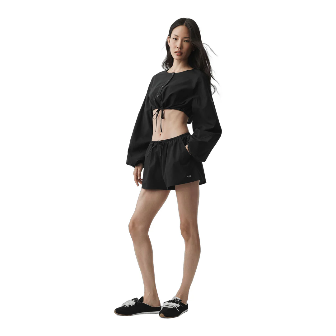 alo Cotton High-Waist Real Deal Short - Black - Image 4