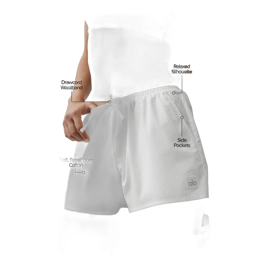 alo Cotton High-Waist Real Deal Short - White - Image 2