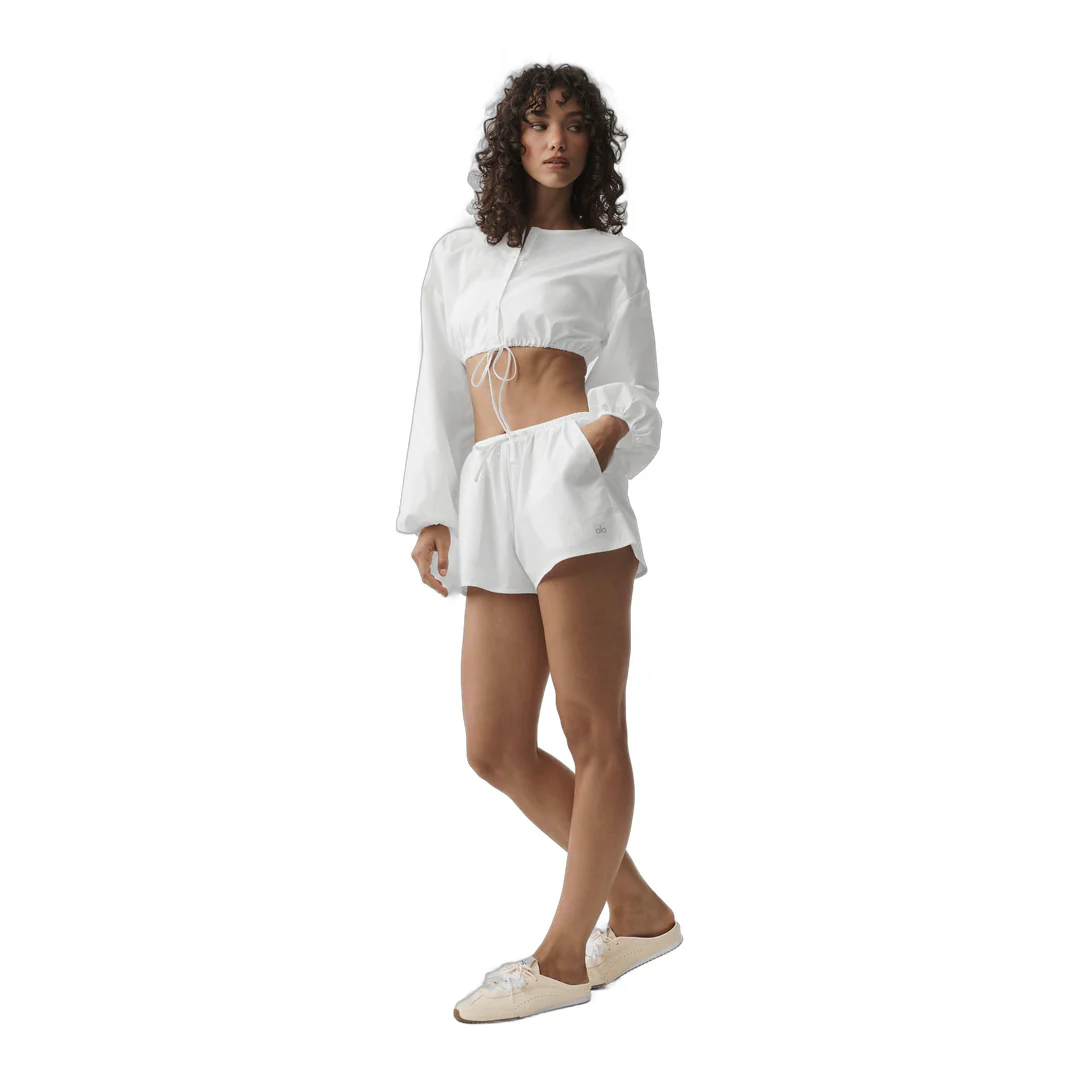 alo Cotton High-Waist Real Deal Short - White - Image 5