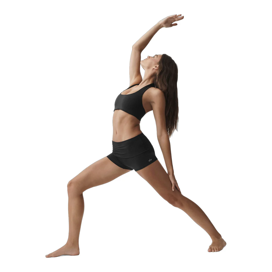 alo 3" ALO Softsculpt Low-Rise Foldover Short - Black - Image 4