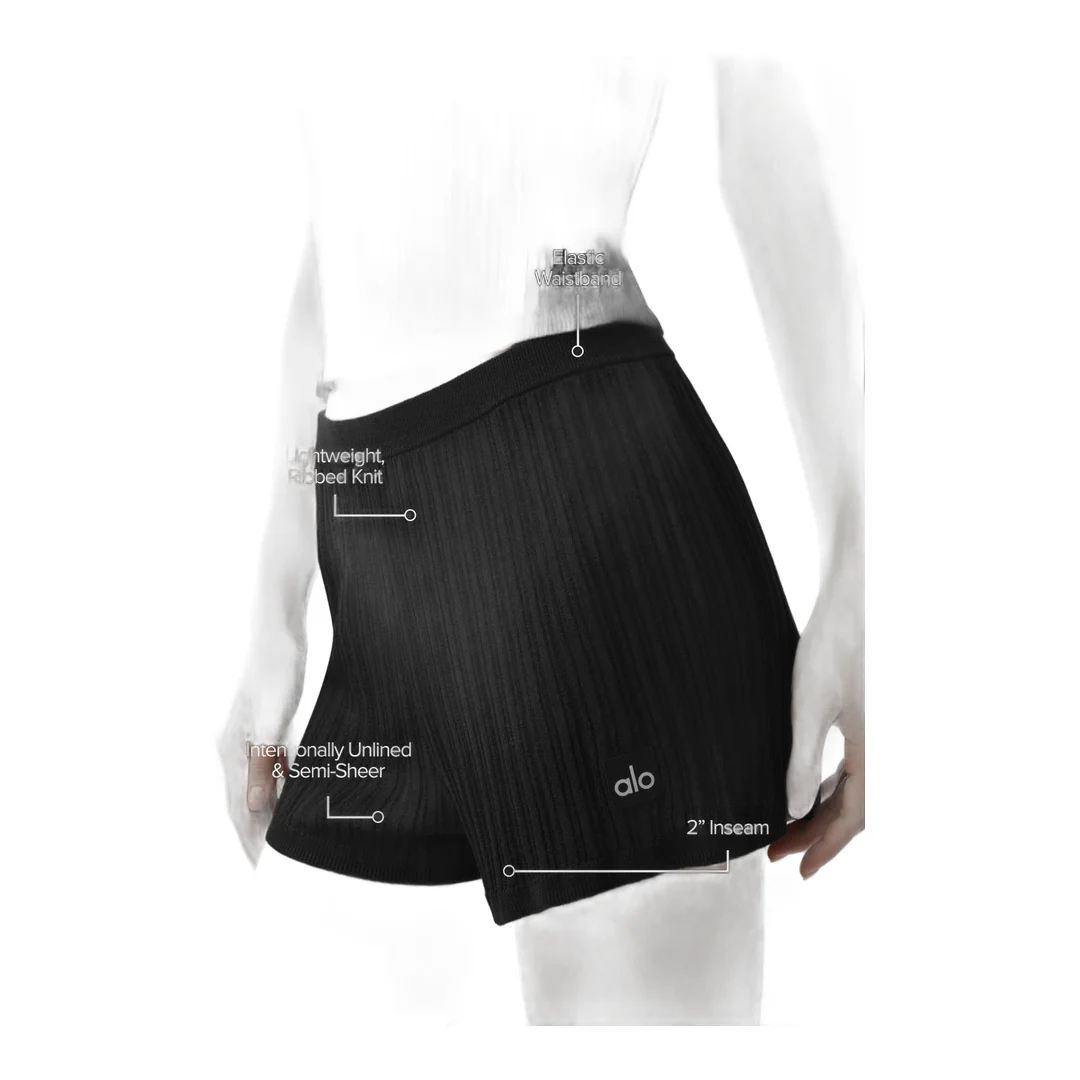 alo Sweater High-Waist Sunlit Short - Black - Image 2