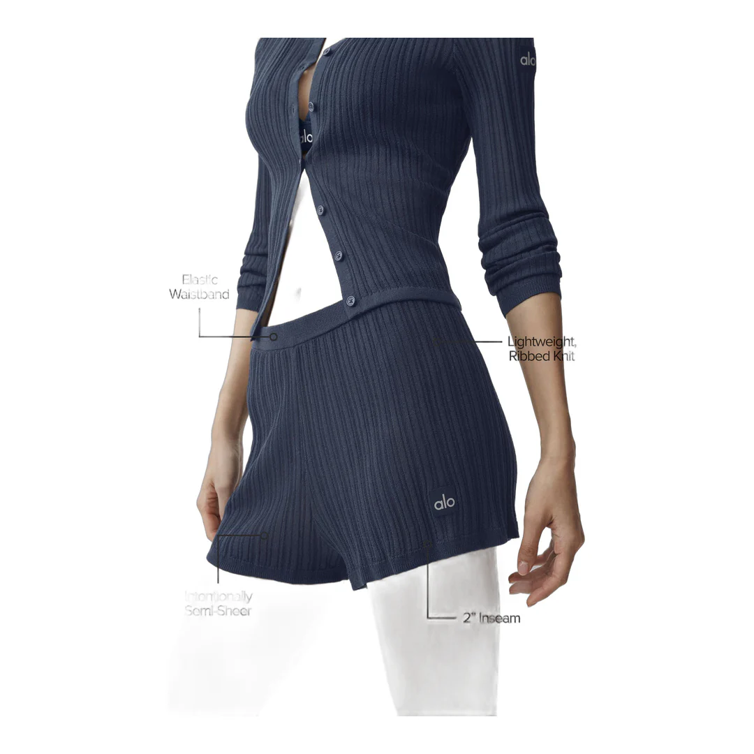 alo Sweater High-Waist Sunlit Short - Navy - Image 2