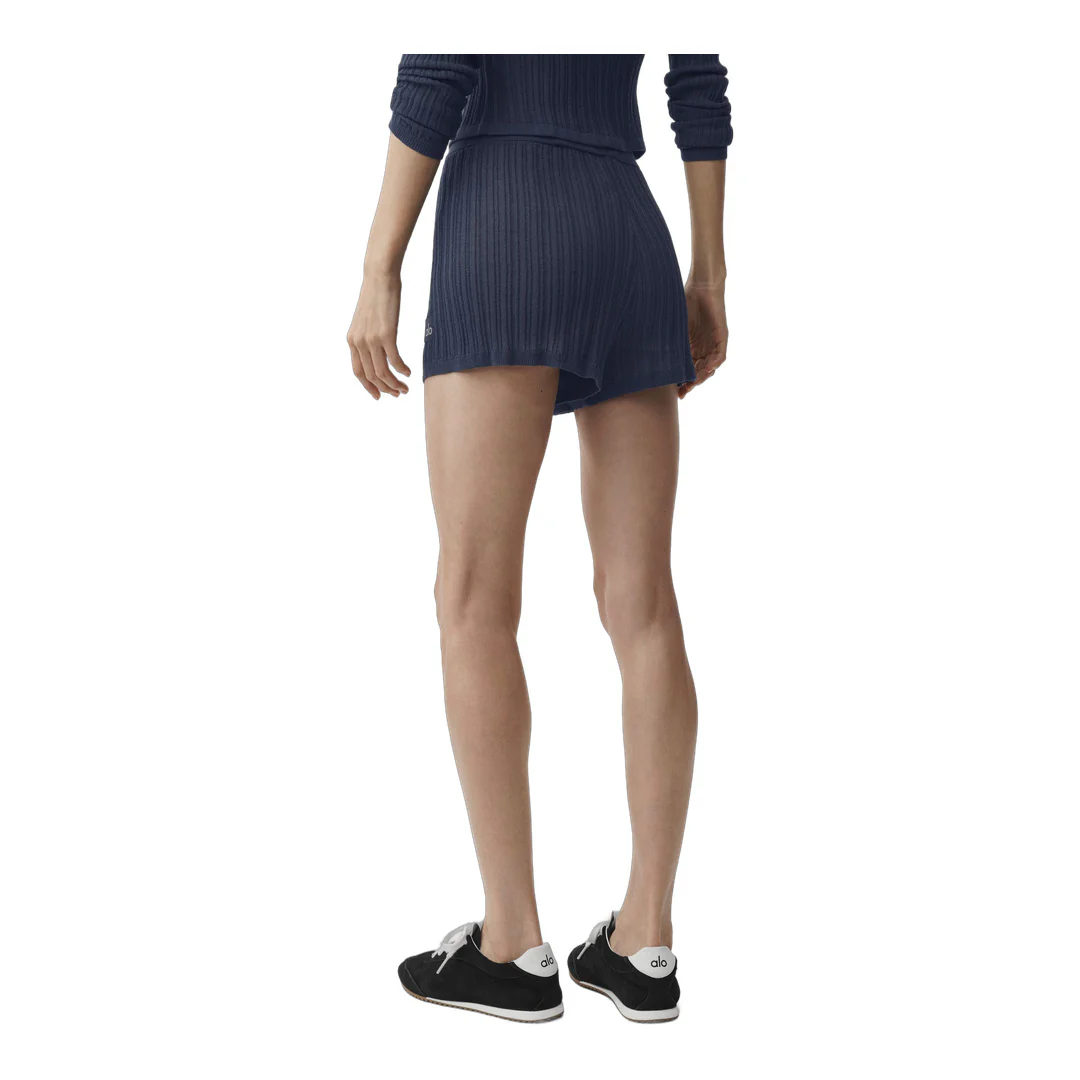 alo Sweater High-Waist Sunlit Short - Navy - Image 3