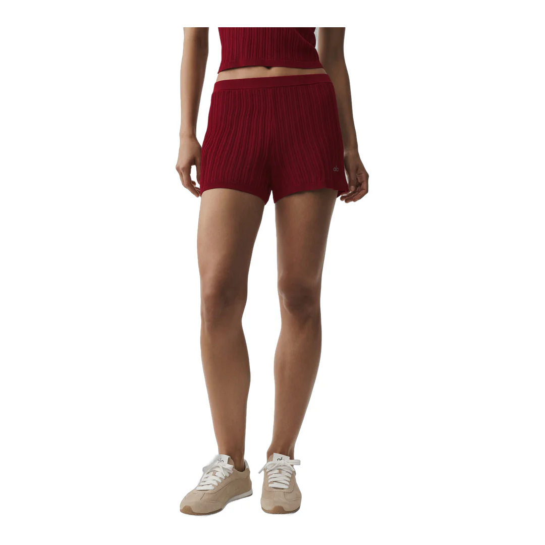 alo Sweater High-Waist Sunlit Short - Summer Romance Red