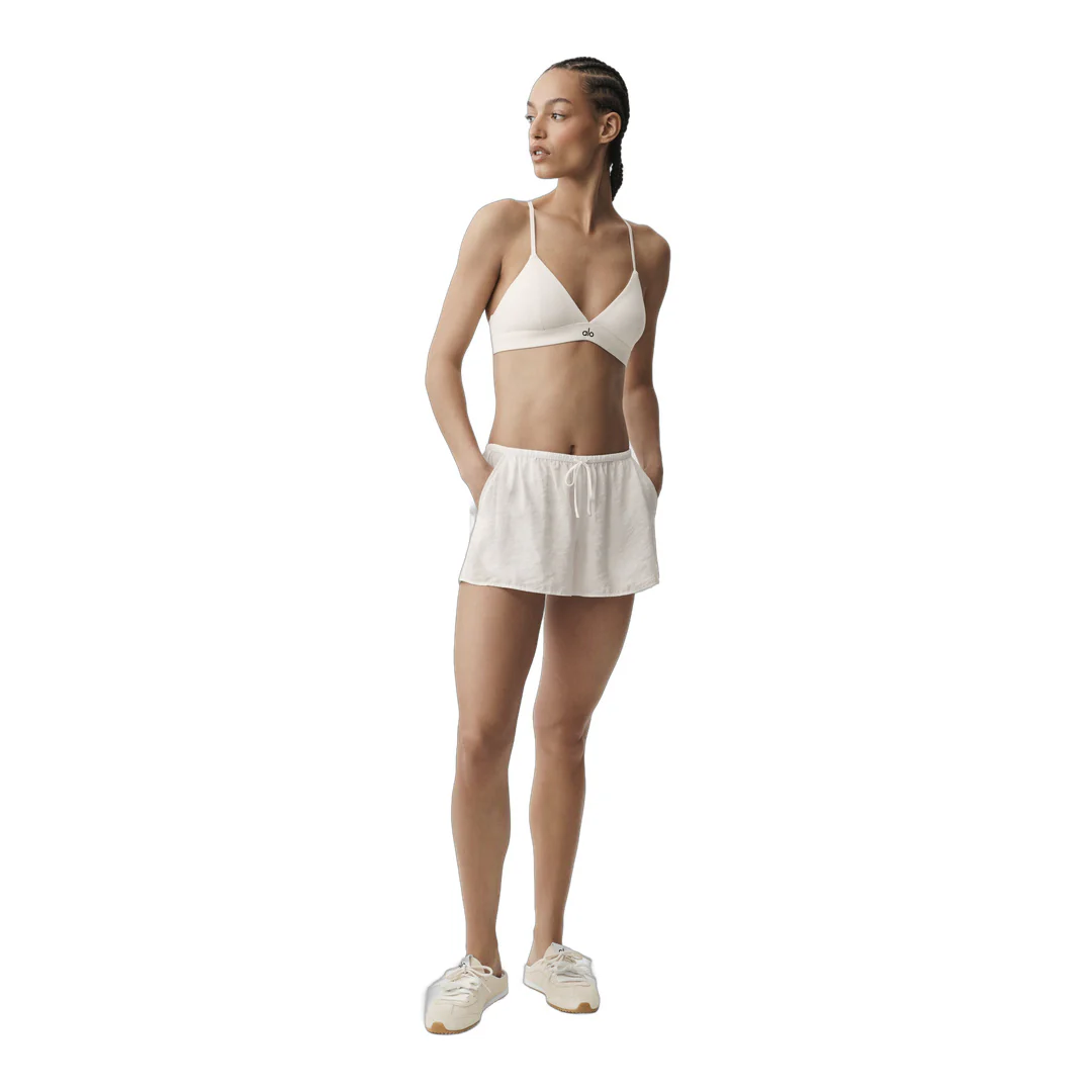 alo Semi-Sheer Golden Hour Mid-Rise Short - Ivory - Image 4