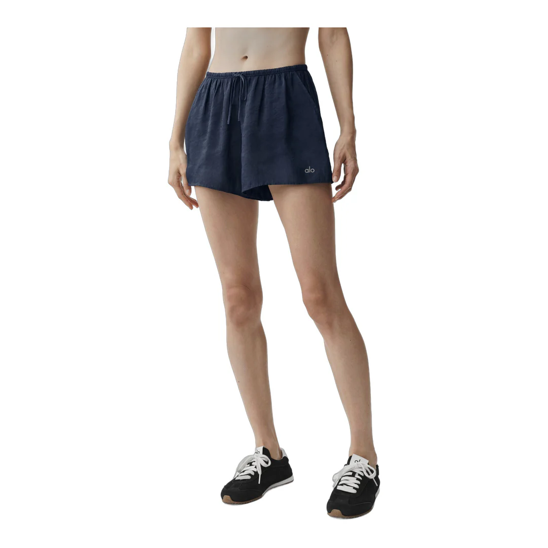alo Semi-Sheer Golden Hour Mid-Rise Short - Navy - Image 3