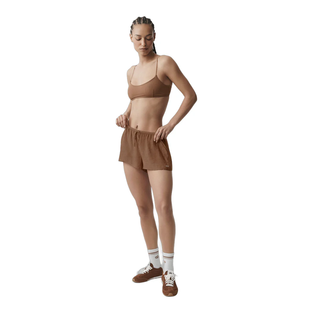 alo Semi-Sheer Golden Hour Mid-Rise Short - Sun Kissed Brown - Image 4