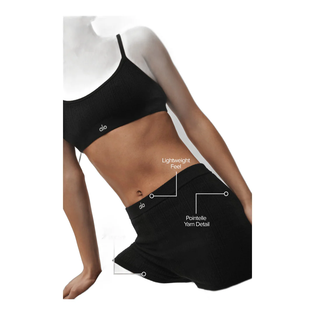 alo Pointelle Sweater Be Mine Hot Short - Black - Image 2