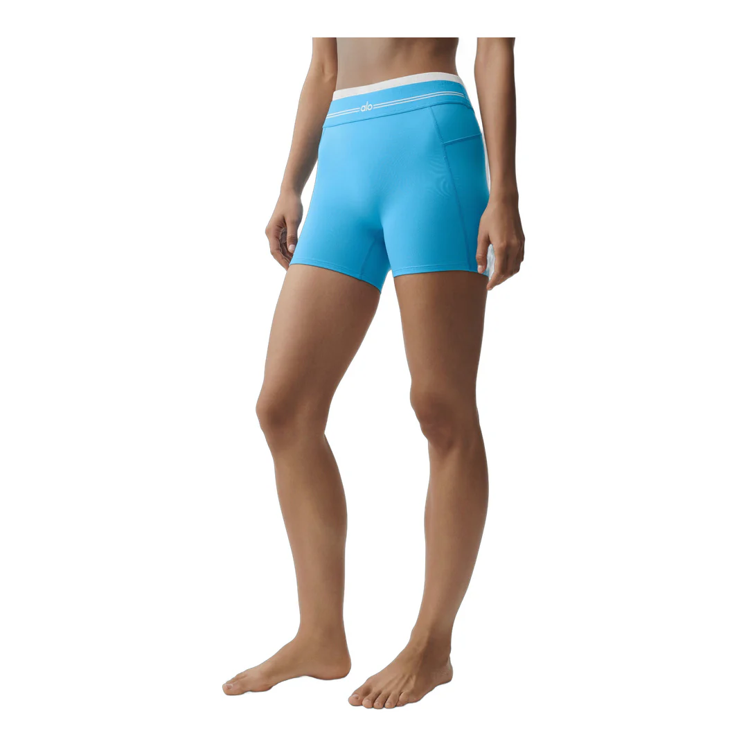 alo Airbrush High-Waist Better Together Short - Azure Blue/White
