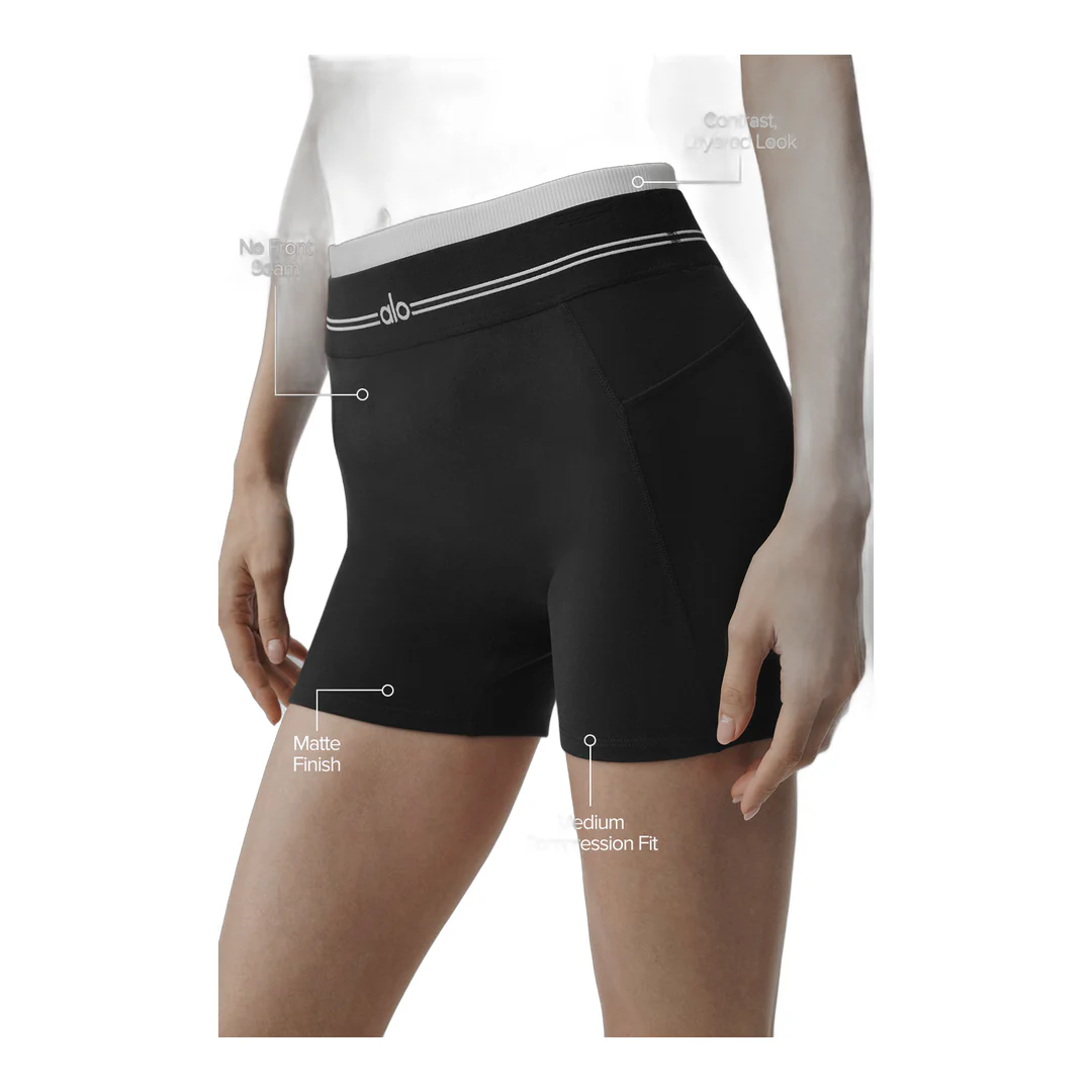 alo Airbrush High-Waist Better Together Short - Black/White - Image 2