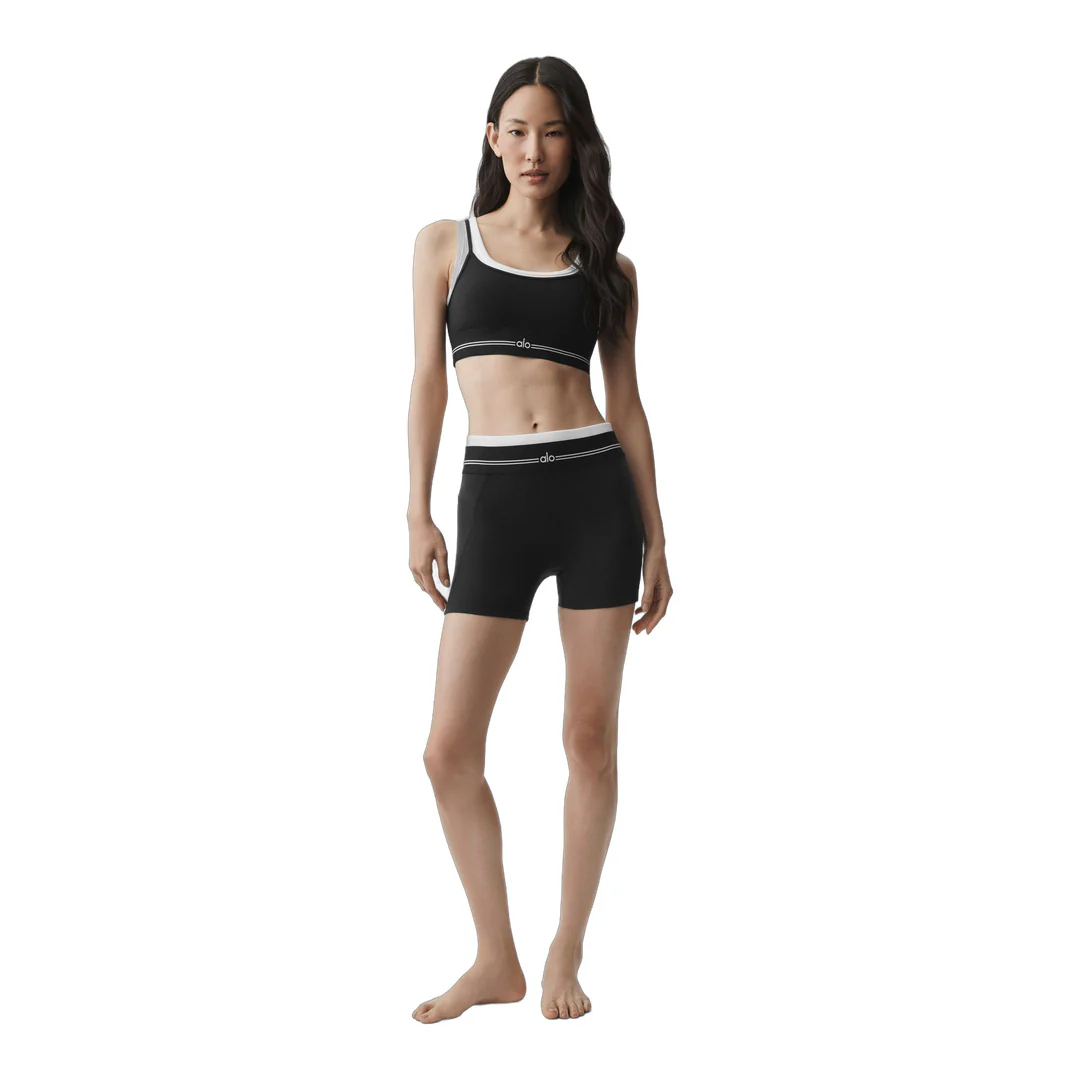 alo Airbrush High-Waist Better Together Short - Black/White - Image 5