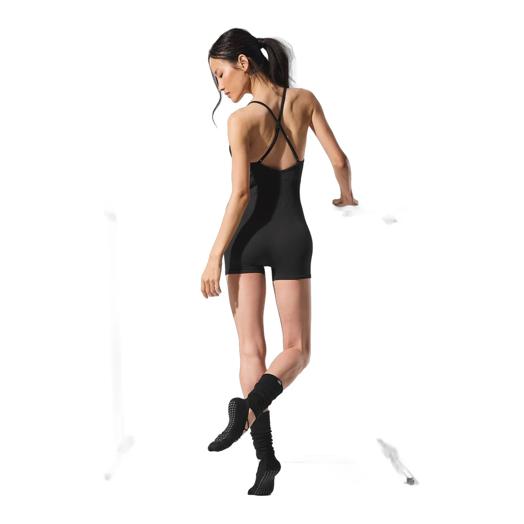 alo Seamless Ribbed Favorite Onesie - Black - Image 5