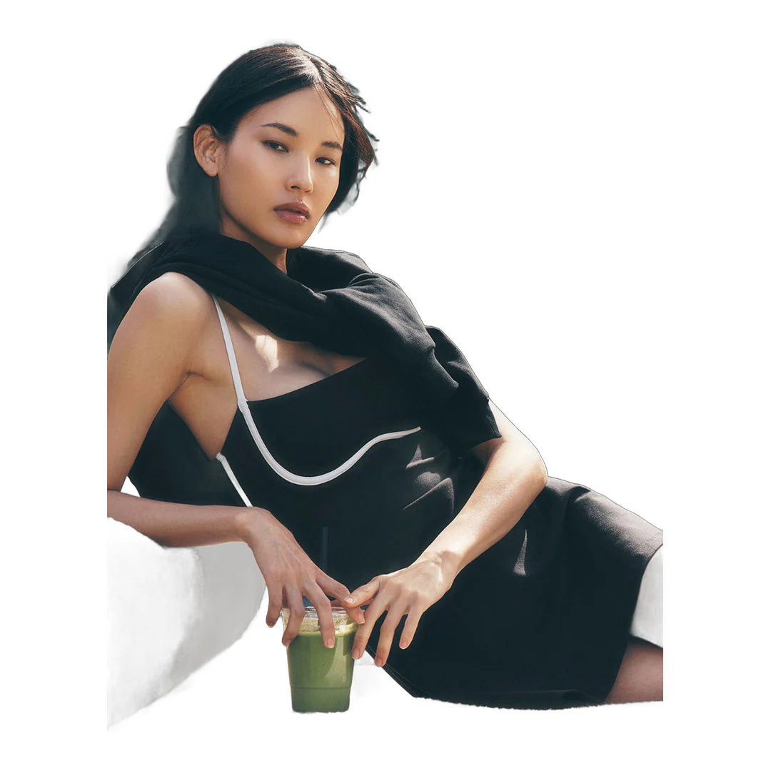 alo Airbrush Streamlined Dress - Black/White