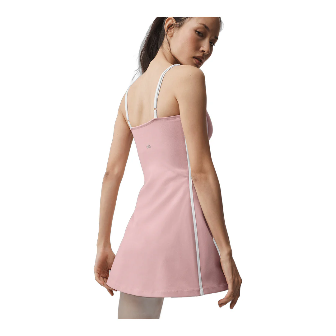 alo Airbrush Streamlined Dress - Vintage Pink/White - Image 4