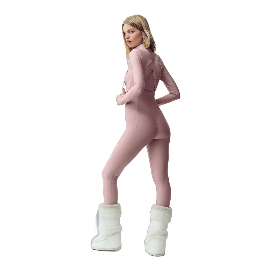 alo Airlift Winter Warm Ski Time Bib - Pink Champagne - Image 2