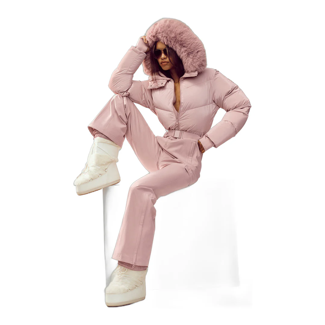 alo Polar Star Ski Suit - Pink Champagne - Image 6