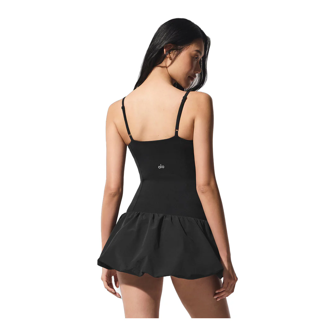 alo Airbrush Love Match Tennis Dress - Black - Image 3