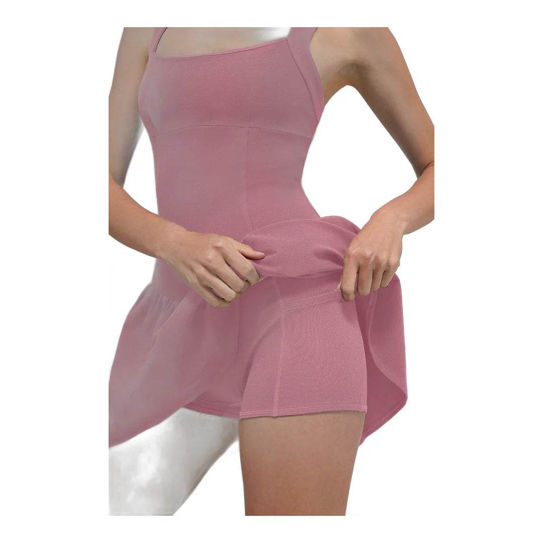 alo Alosoft Break Point Tennis Dress - Pink Wild Rose - Image 2