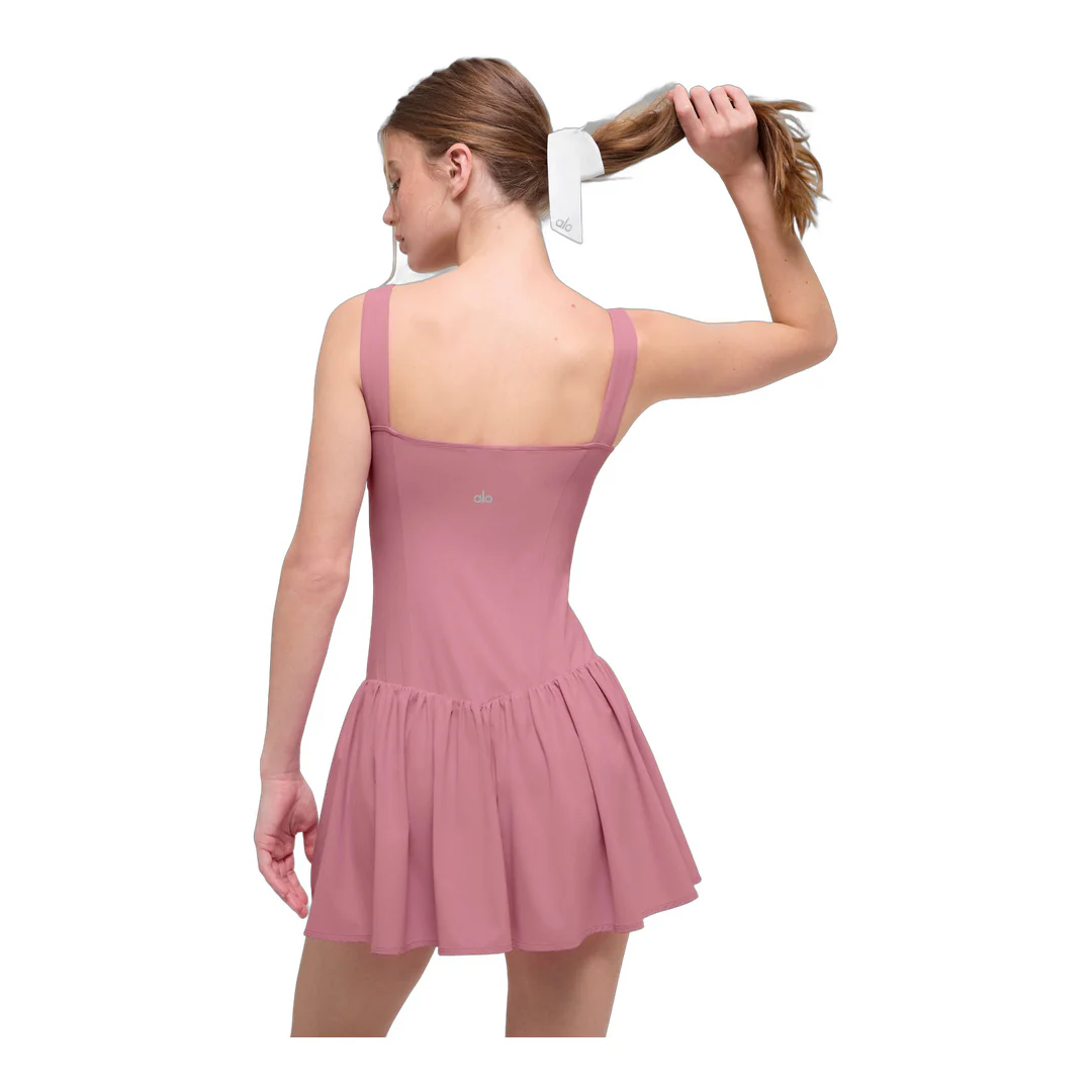 alo Alosoft Break Point Tennis Dress - Pink Wild Rose - Image 3