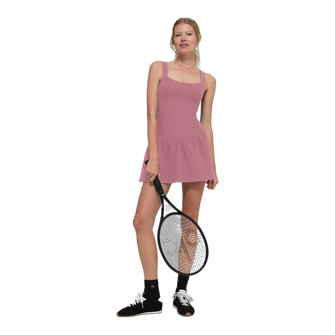 alo Alosoft Break Point Tennis Dress - Pink Wild Rose - Image 4