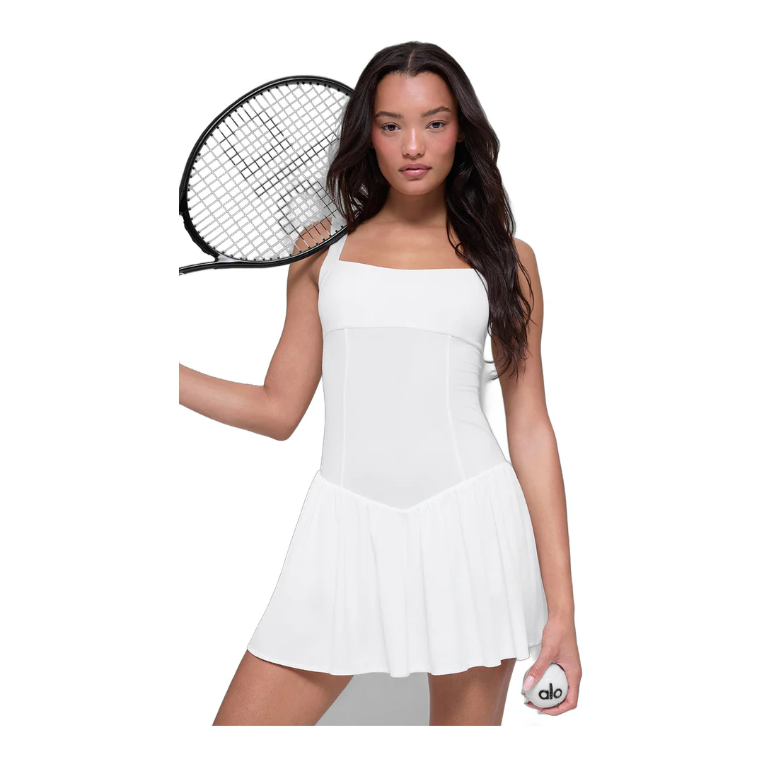 alo Alosoft Break Point Tennis Dress - White