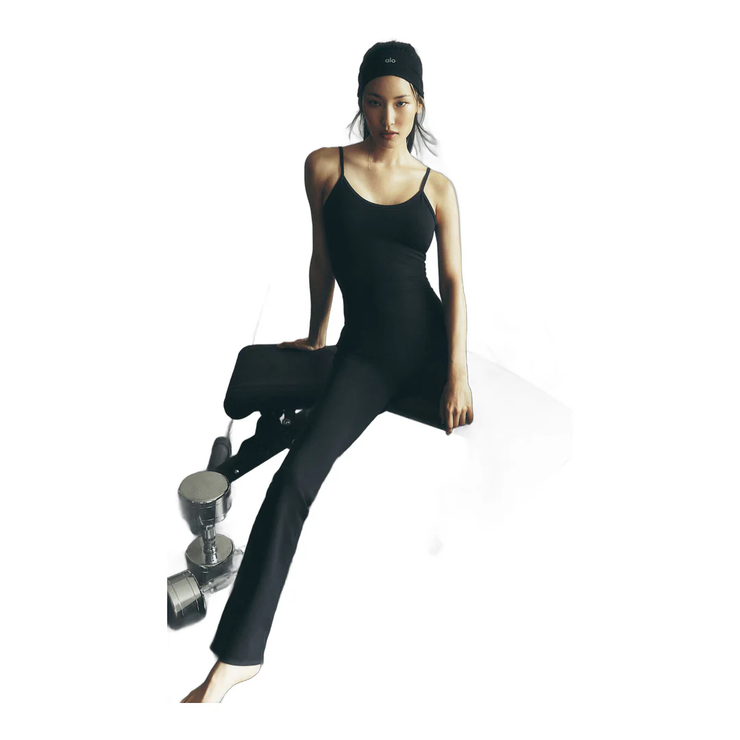 alo Airbrush Bootcut One And Done Onesie - Black