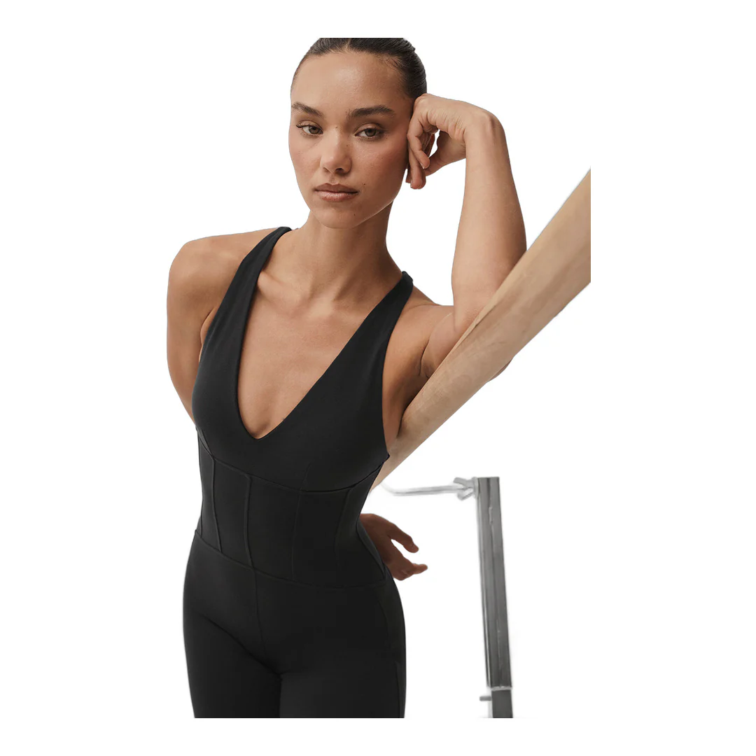 alo Airbrush Sparks Fly Corset Onesie - Black - Image 3