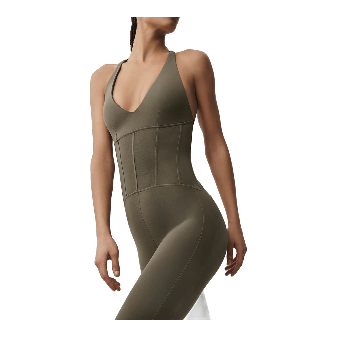 alo Airbrush Sparks Fly Corset Onesie - Olive Tree - Image 3
