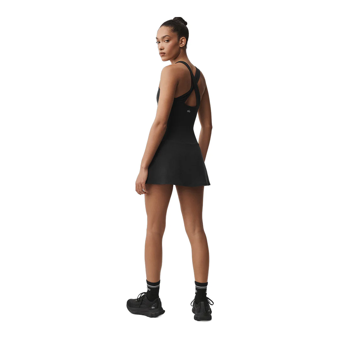 alo Airbrush Sparks Fly Corset Tennis Dress - Black - Image 5