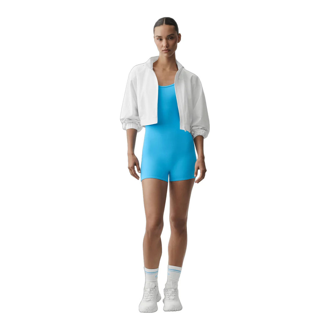 alo Airbrush One And Done Short Onesie - Azure Blue - Image 4