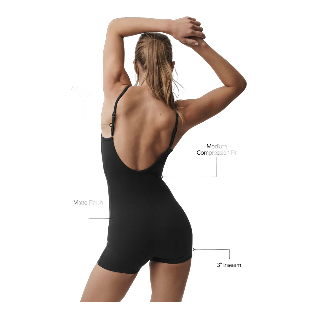 alo Airbrush One And Done Short Onesie - Black - Image 2