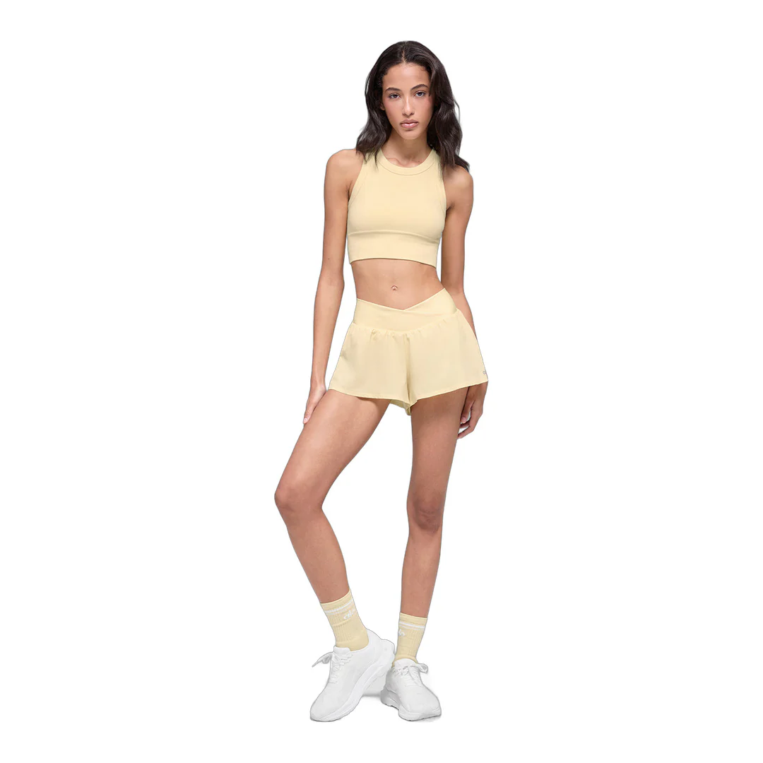 alo Seamless Delight High Neck Bra - Candlelight Yellow - Image 4