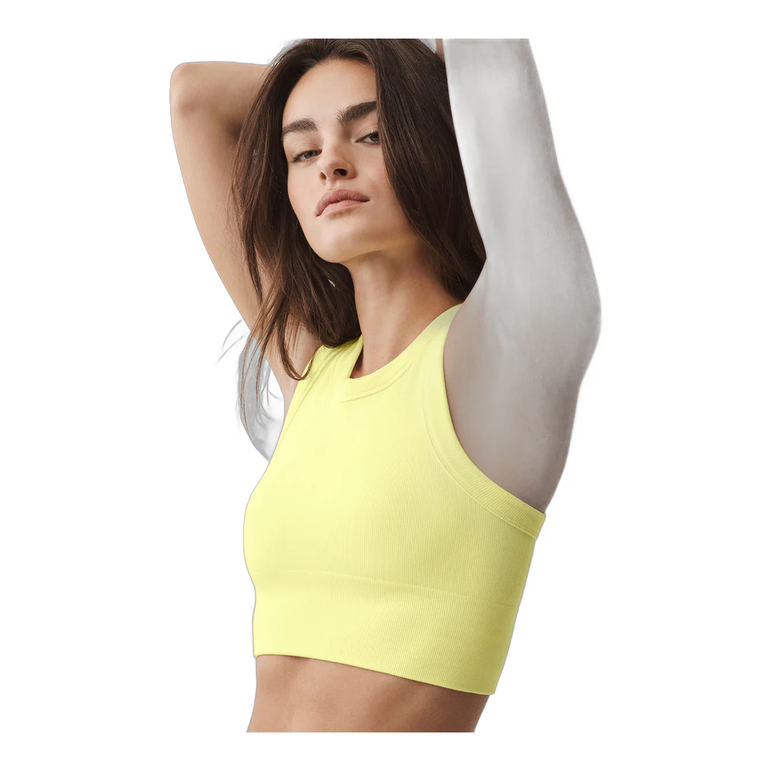 alo Seamless Delight High Neck Bra - Sunshine - Image 3