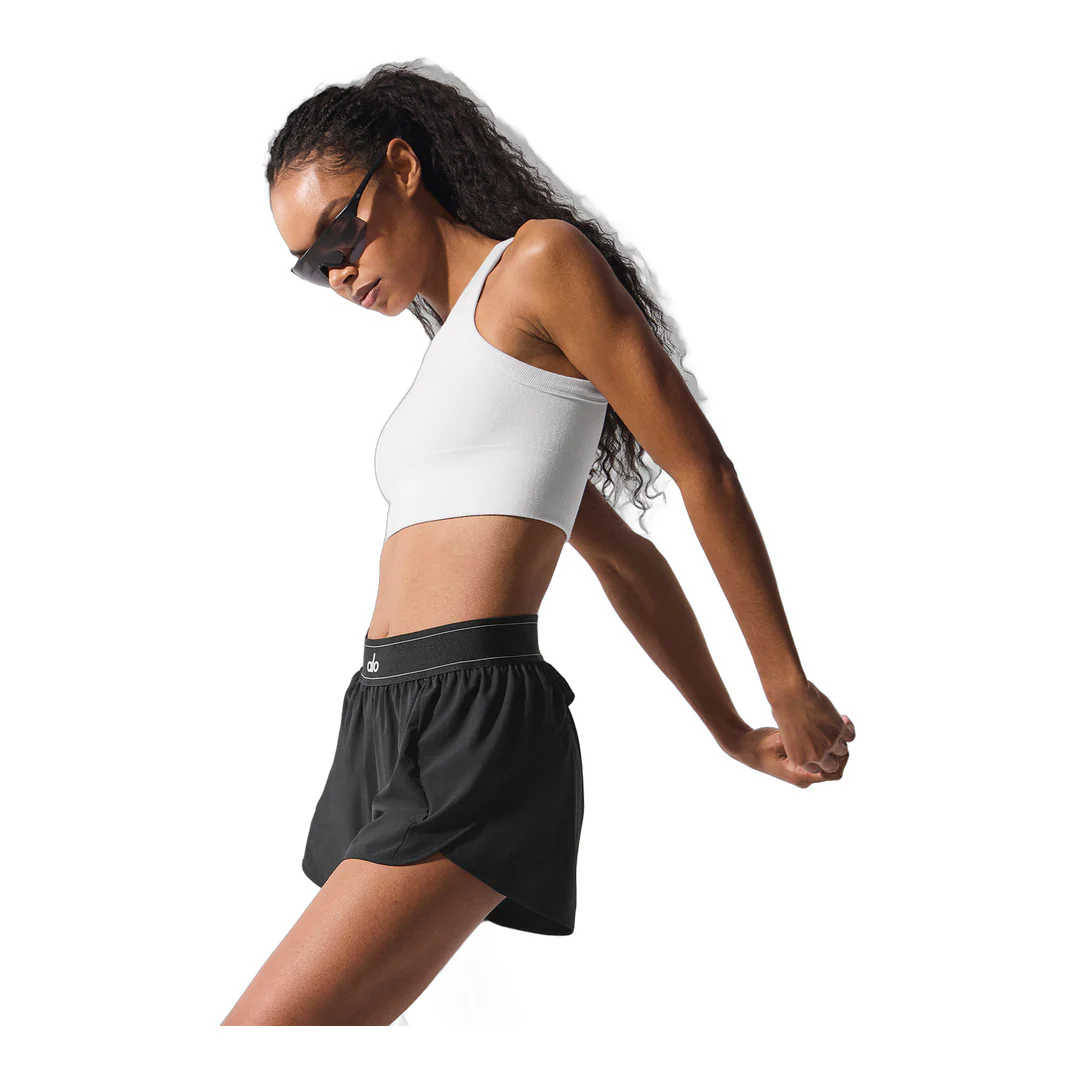 alo Seamless Delight High Neck Bra - White - Image 4