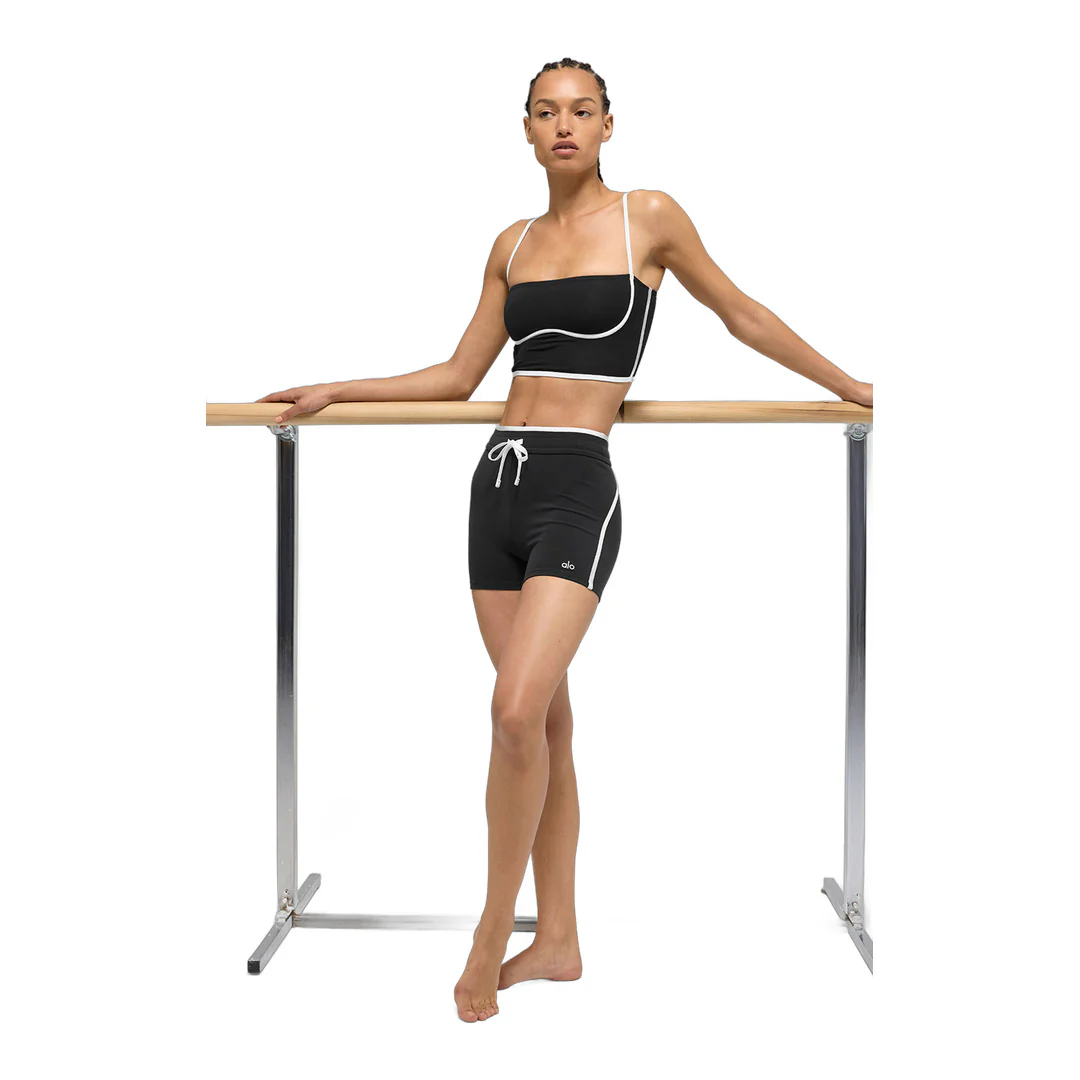 alo Airbrush Streamlined Bra Tank - Black/White - Image 4