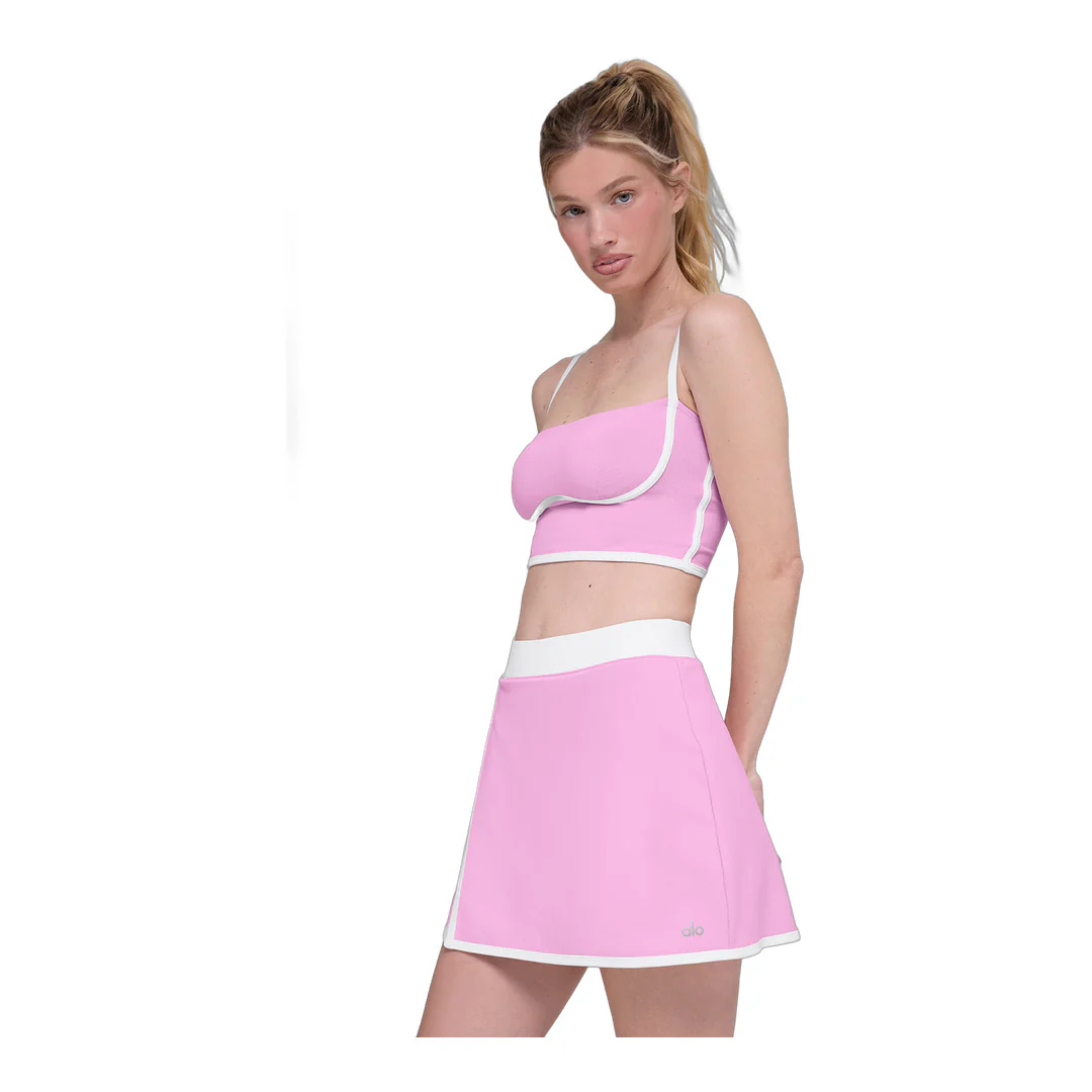 alo Airbrush Streamlined Bra Tank - Candy Heart Pink/White - Image 3